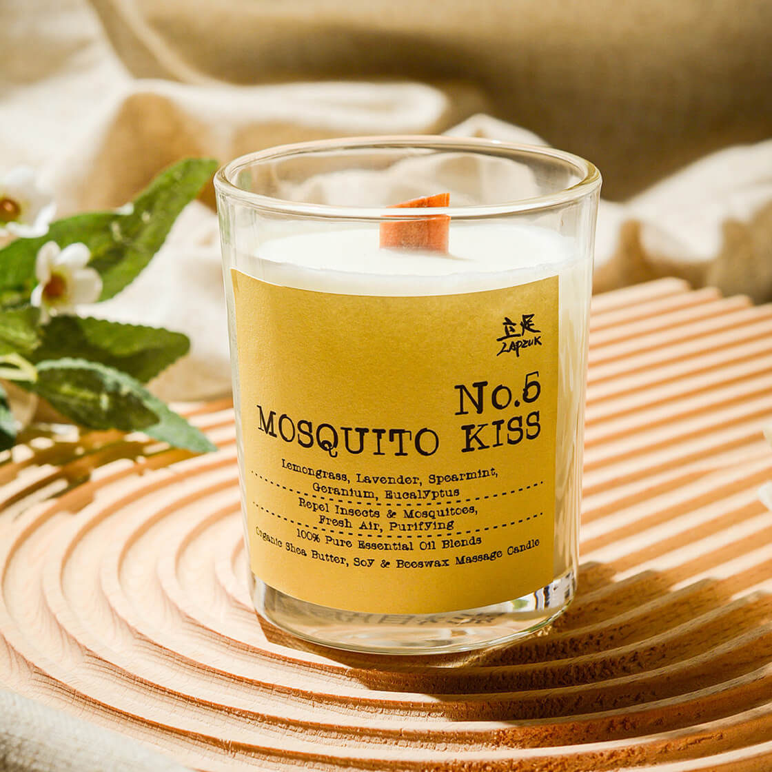 [50%OFF盤點清貨]  No.5 Mosquito Kiss | 蚊の吻 - 天然精油按摩大豆蠟燭 | 泰式草本香
