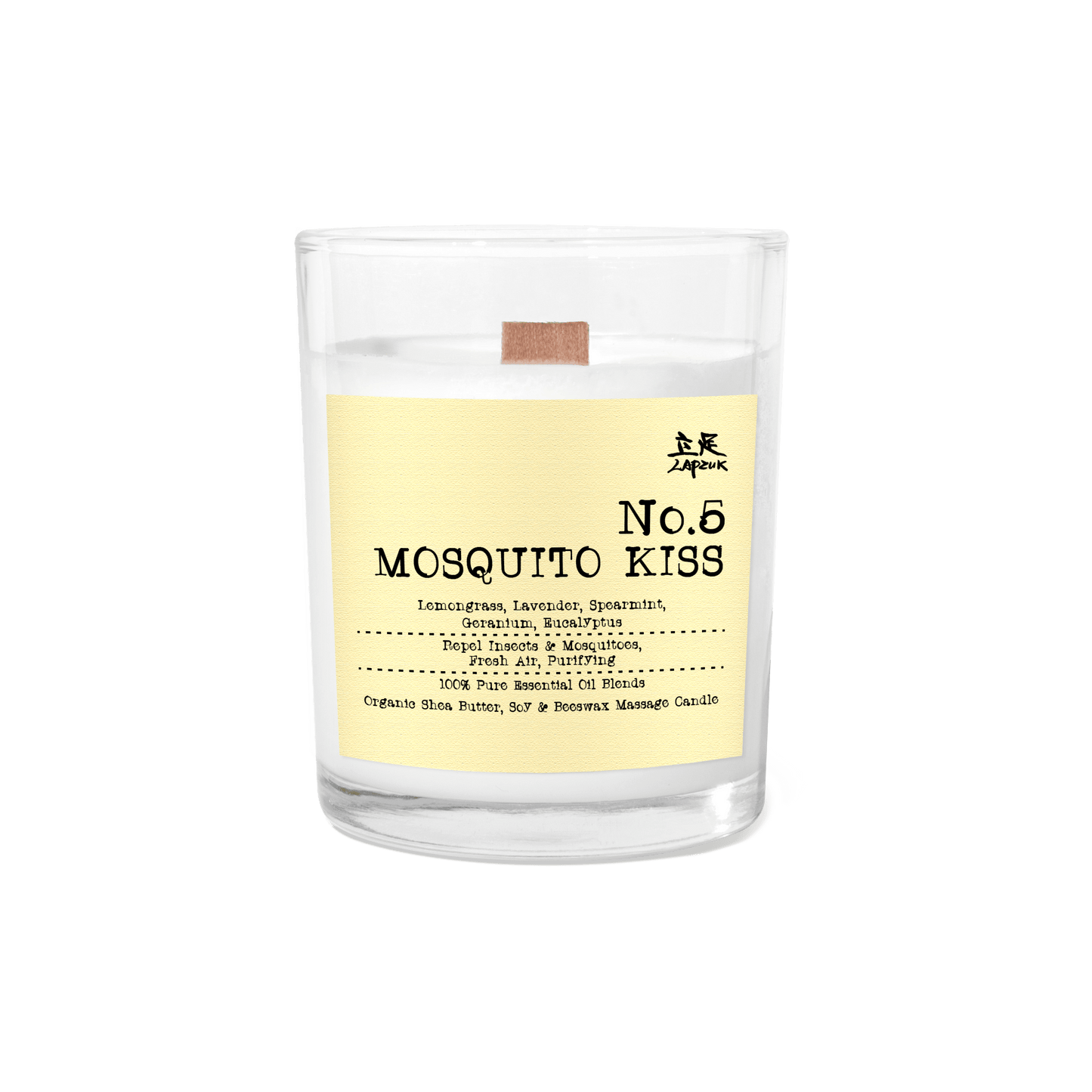 [50%OFF盤點清貨]  No.5 Mosquito Kiss | 蚊の吻 - 天然精油按摩大豆蠟燭 | 泰式草本香